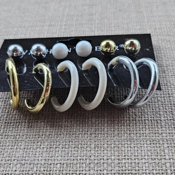 Lot of 6 Earrings Stud/Hoop Fashion Jewelry Wash N Wear Water Proof Earrings - Picture 4 of 11